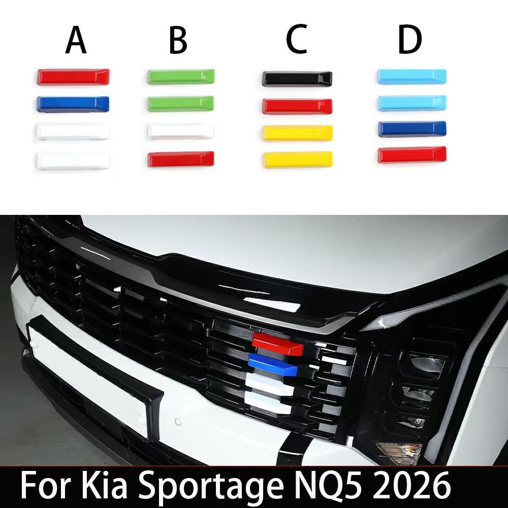 4 ks ABS Kryt ozdobné lišty přední mřížky Vnější dekorace Příslušenství pro auto Pro Kia Sportage NQ5 2026 LHD RHD