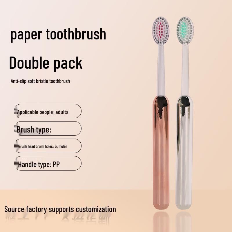 

Electroplated Wide Head Toothbrush with Soft Bristles: Anti-Cavity and Gum Protection for Adults