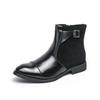 Men's High-Top Leather Boots Fashion Chelsea Ankle Boots Pointe Toe Business Dress Boots for Men Brand Casual Leather Boot Botas