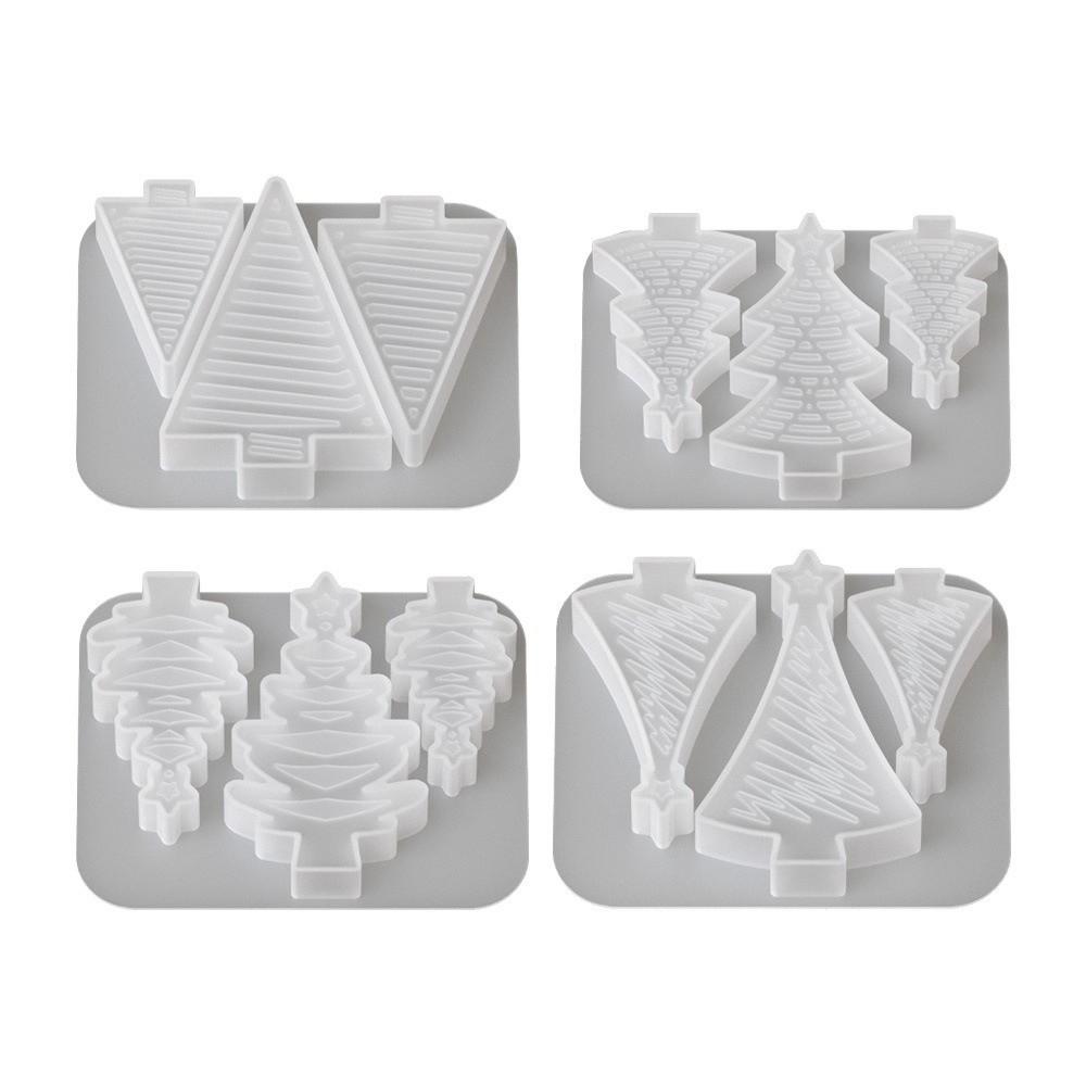 3 Cavity DIY Candle Mold Silicone Soap Mold Gift Making Christmas Tree Mold  Holiday