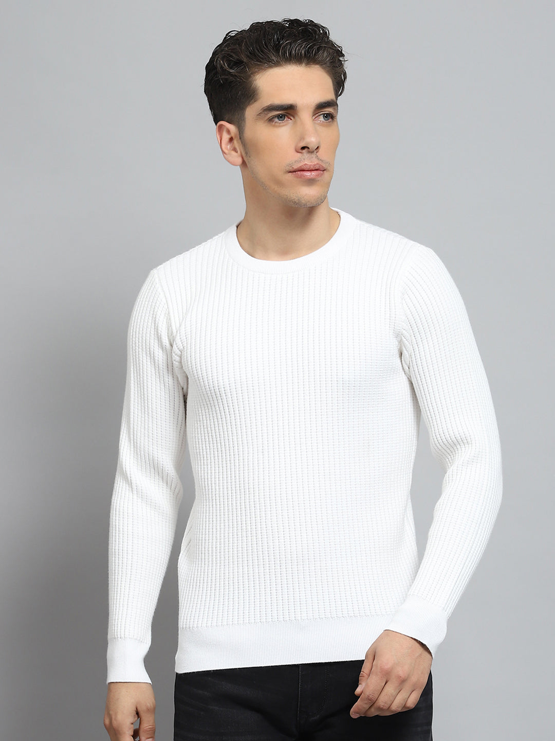 Monte Carlo Mens Regular Fit Self Designed Pullover 3XL белый