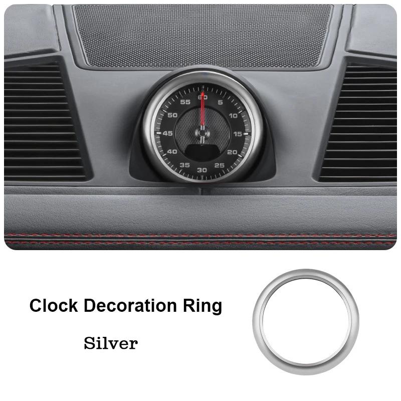 Car Clock Decoration Ring Stopwatch Compass Stopwatch Sticker Decoration Trim For Porsche Cayenne Macan Panamera 911 718