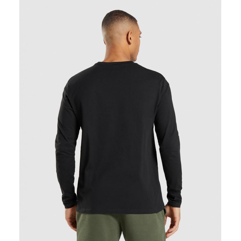 Gymshark CresT Long Sleeve T shirT Black A1a9e Bbbb