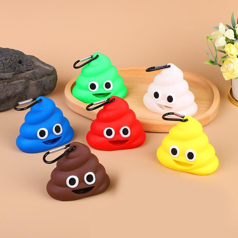 Creative Poop Shaped Pet Poop Waste Bag Dispenser Portable Pet Bin Bag Holder With Clip Pet Dog Outdoor Walking And Travel
