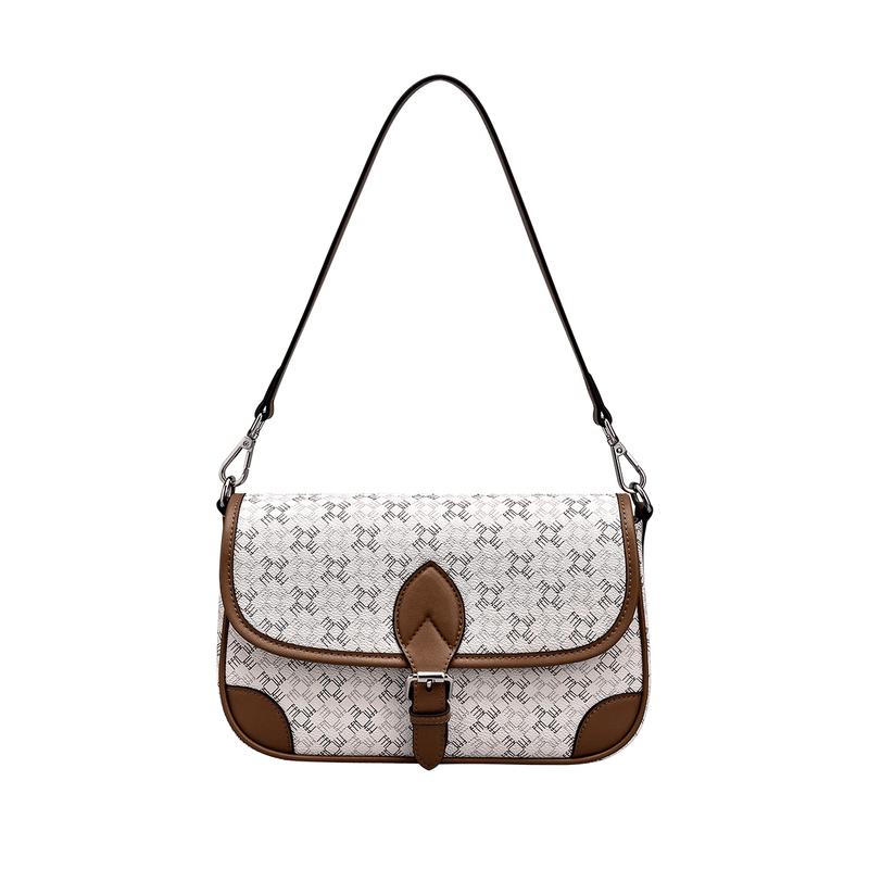 FUFUNI Elegant Monogram Baguette Crossbody Bag