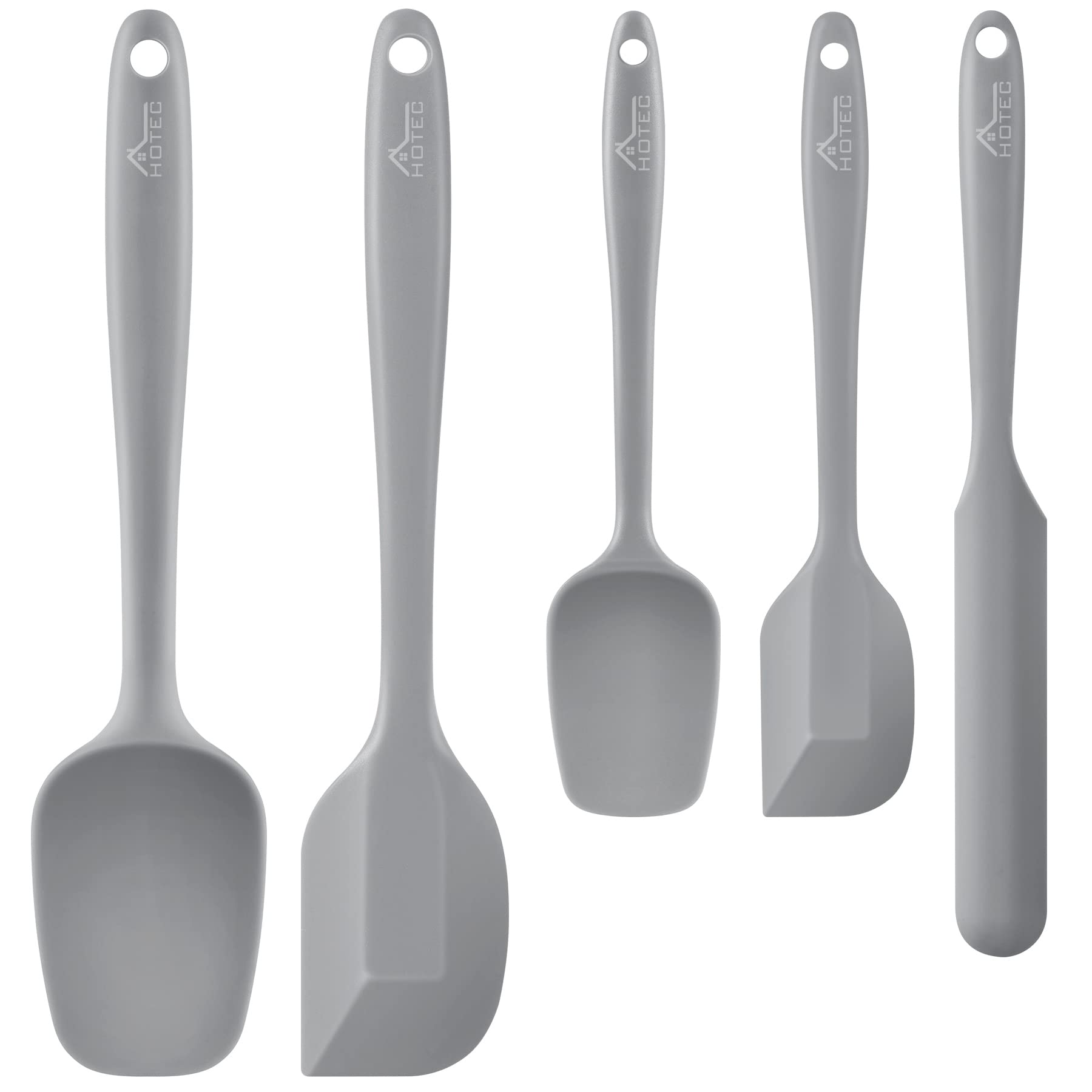 Hotec Silicone Silicone Baking Yogurt Cooking Baking Utensils of Spatula, Heat-Resistant Utensils, Spoon, Cake, Cream, Utensils, (Set 5, Gray) серый