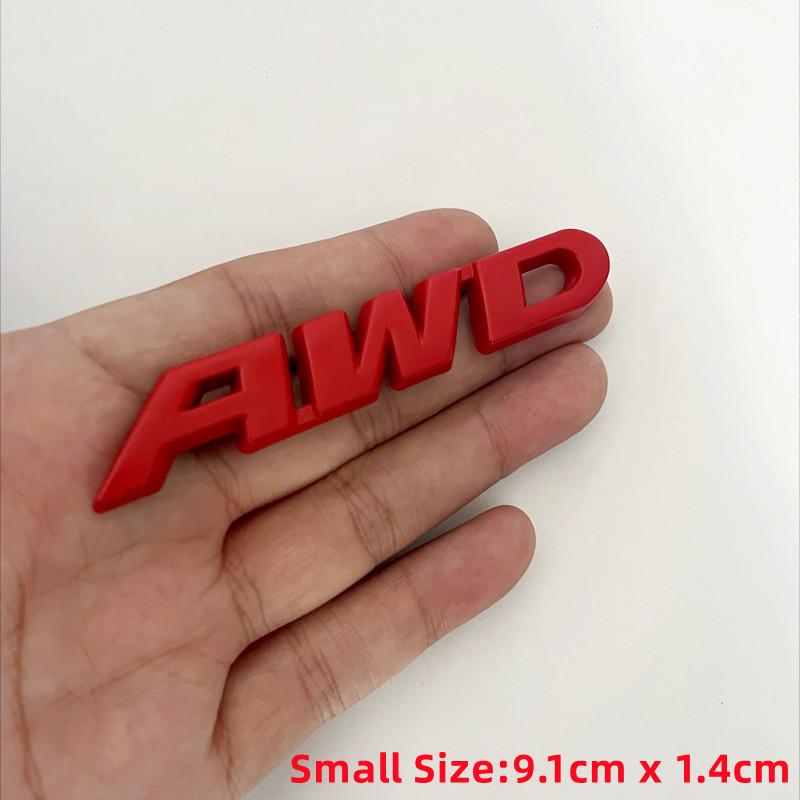 3D Metal AWD Logo Car Styling Chrome Rear Sticker Tail Emblem Badge Decal For Toyota Impreza Subaru Honda 4X4 Off Road SUV 4WD