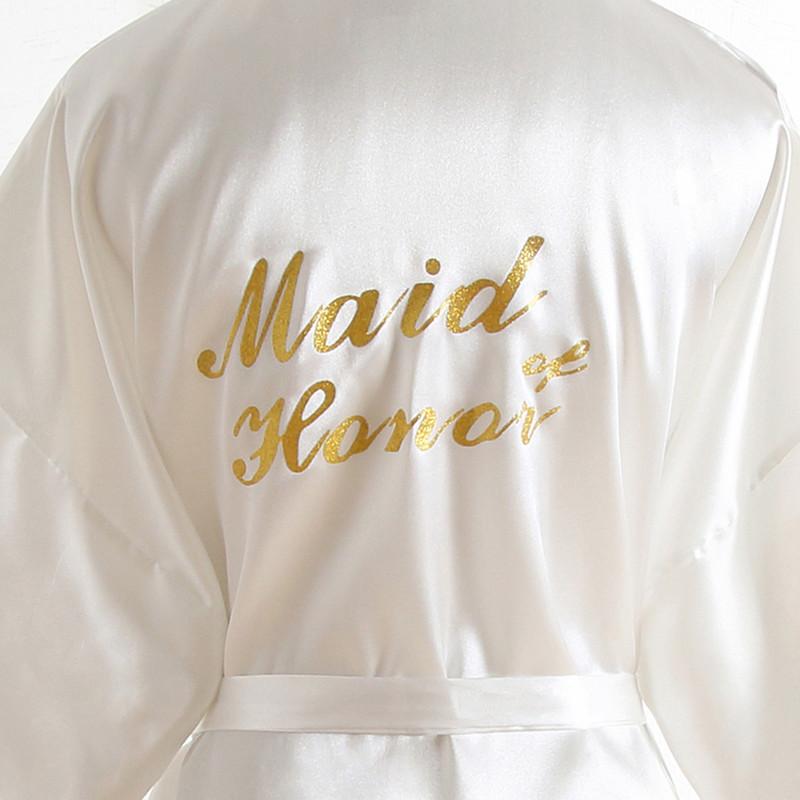 Comfortable Homewear Gold Dust Bridesmaid Maid of Honor Wedding Morning Robe Makeup Robe Robe Fashion Temperament Elegant Simulation Silk Cardigan