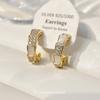Emerald High-end Earrings, Women's Zircon Design, Light Luxury Temperament Stud Earrings, Fashionable Commuter Earclips, Green Without Earrings.