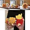 Adorable Plush Hamburger Hot Dog Chicken Leg French Fries Keychain For Backpacks Creative Gift