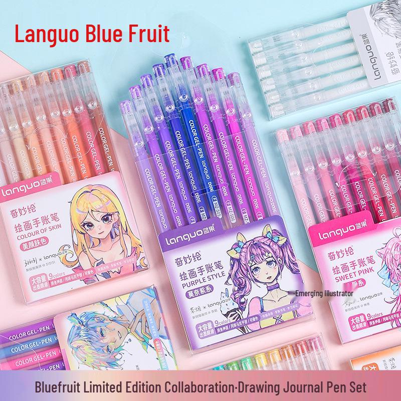 Blue Morandi Fluorescent Highlighter Notebook Pen for Notes & Drawing
