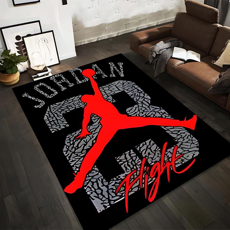 Rotes Silhouette Dunk Design Teppich Rutschfester Teppich geeignet für Wohnzimmer und Schlafzimmer Sofas Sofas