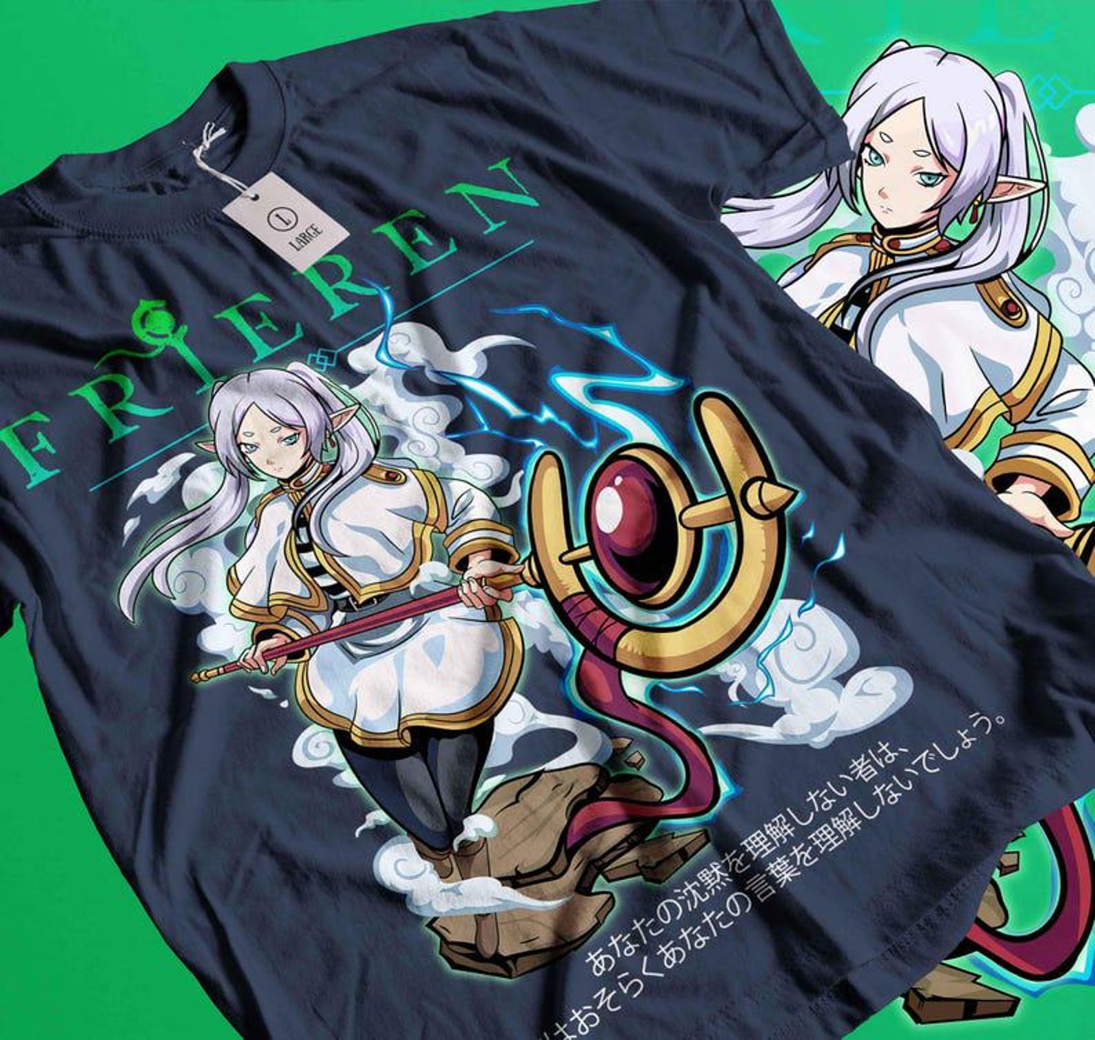 RETRO Frieren T-Shirt, Frieren Vintage Shirt, Frieren T-Shirt Fan, Frieren T-Shirt, Otaku T-Shirt, anime shirt, manga comic tee L