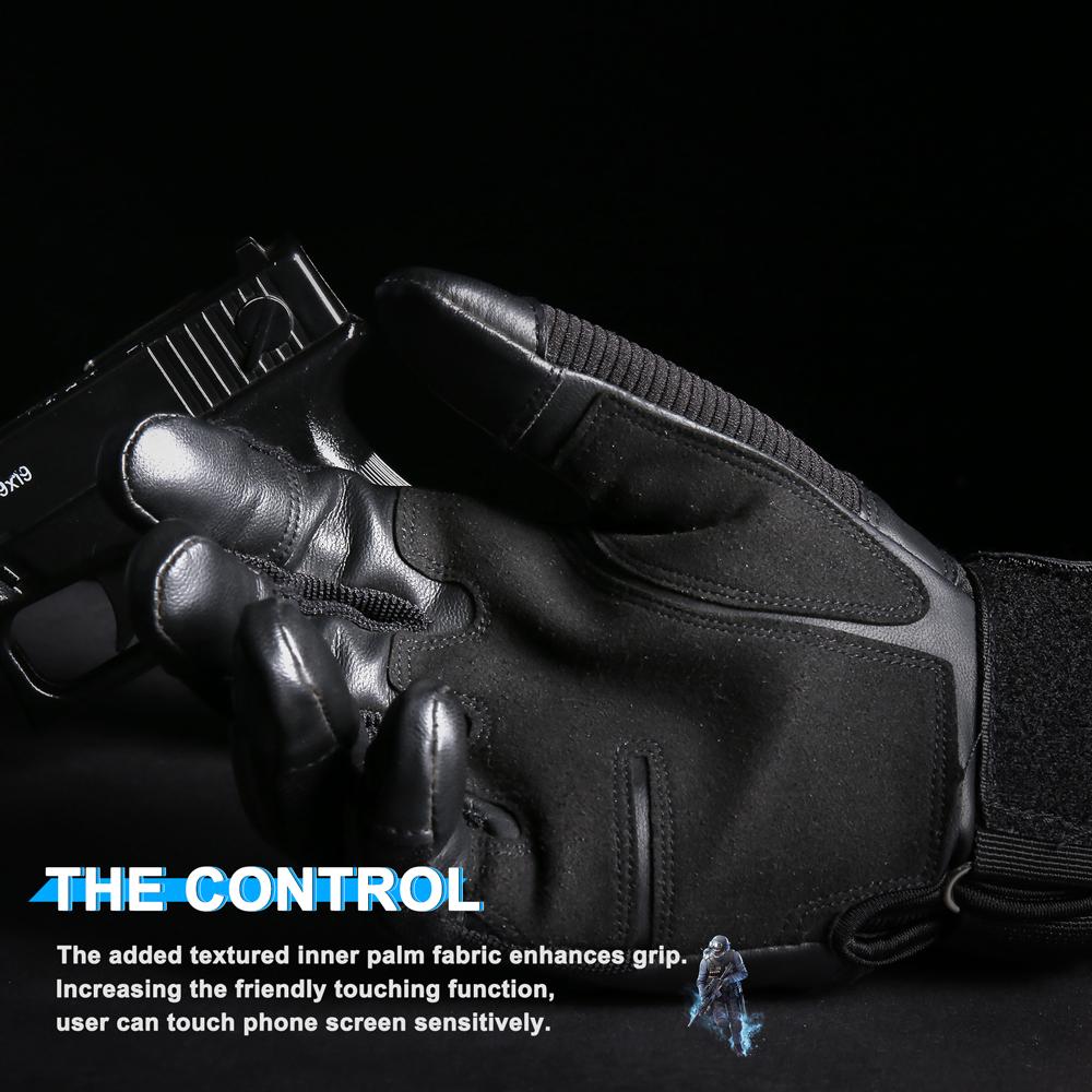 Gloves Touch Screen PU Leather Outdoor Cycling Sport Hiking Camping Hunting Shooting Bicycle Motorcycle Protective Gear