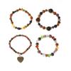 Bohemian Multi-Layer Bracelet Crystal Peach Heart Beaded Women'S Hand Retro Jewelry