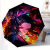 1pc Flaming Anime Characters Automatic Umbrella Design, Cute Cartoon Pattern, Portable Outdoor Umbrella, Perfect Y037