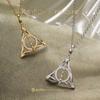Harry Potter x Collaboration Deathly Hallows Necklace - Harry Potter K18 Gold Plated Brass - Perfect for Halloween and Christmas Gifts