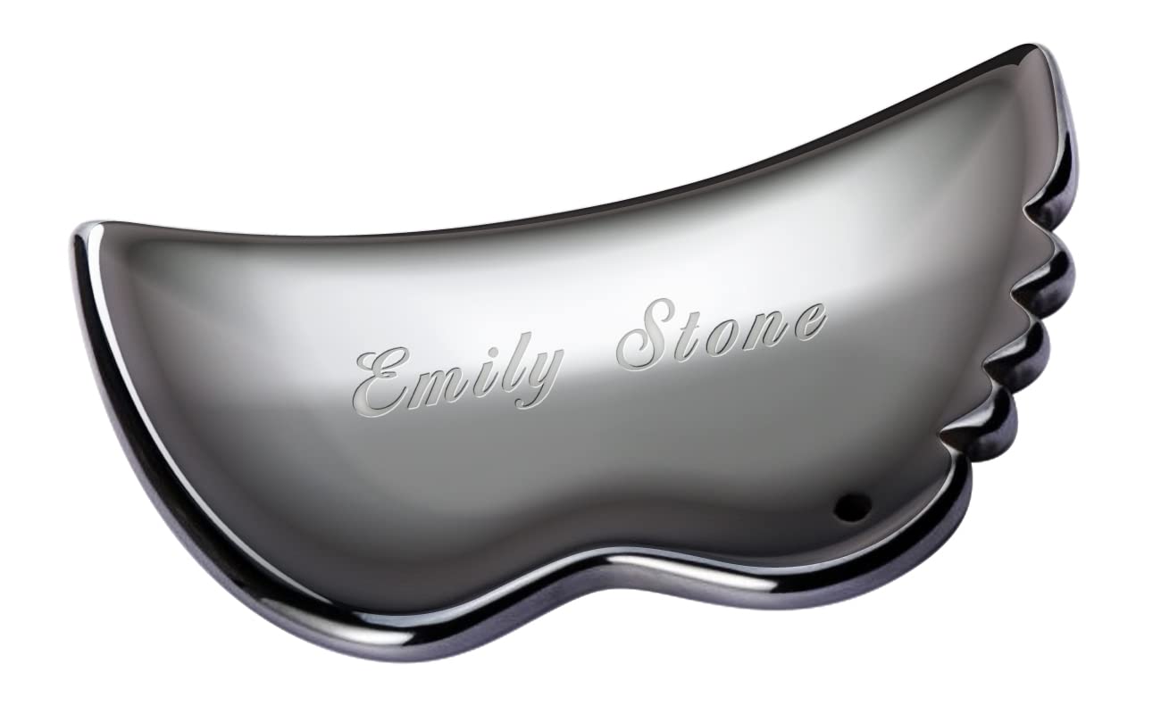 High-purity 99% Terahertz Gua Sha Plate, Emily Stone V Face, for facial care, lymphatic massage, acupressure, palm-sized, includes instructions and dr