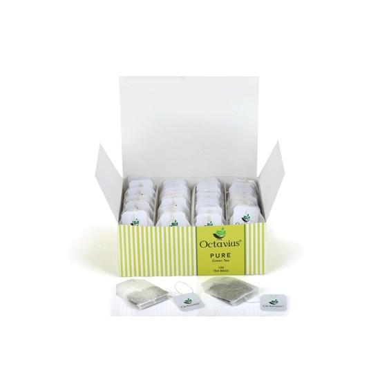 Octavius Pure Green Tea Bags - 100 Pieces | 100% Natural | Antioxidant-rich | Reduces Waist | Detox Green Tea Bags (1.7 Gm X 100 Bags)