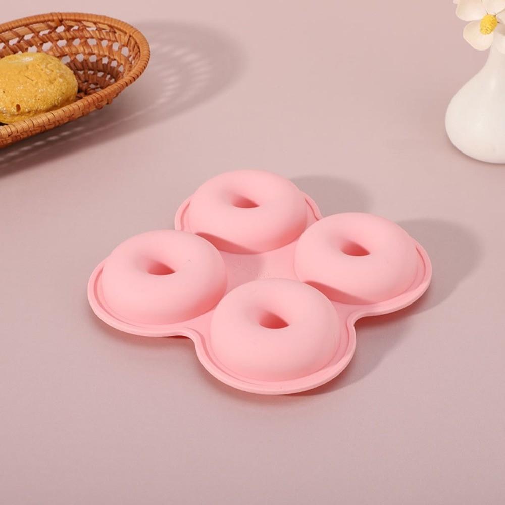 New Soft Silicone Donut Mold Reusable 4 Cavity Doughnut Pan Easy To Demold Multi-functional Cake Making Tools for Air Fryer