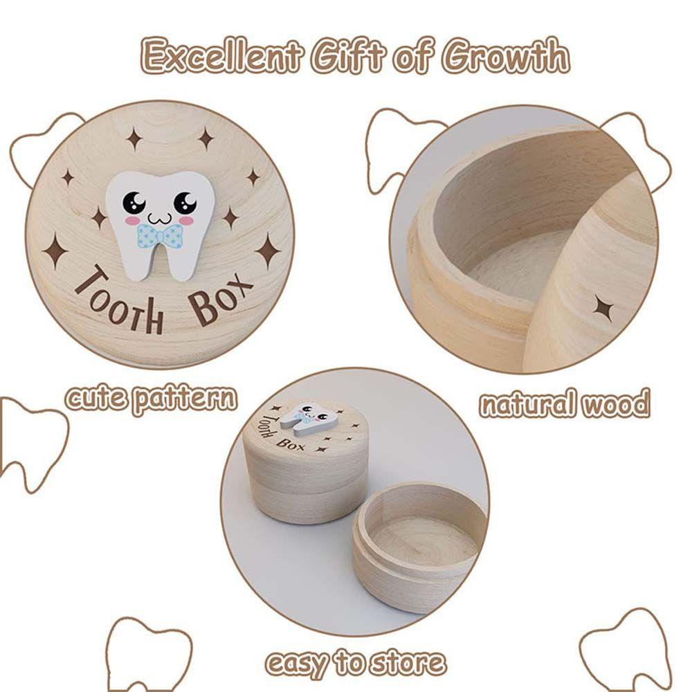 Primary Teeth Wood Baby Tooth Box Fetal Hair Umbilical Cord Preservation Tooth Fairy Box  Kids