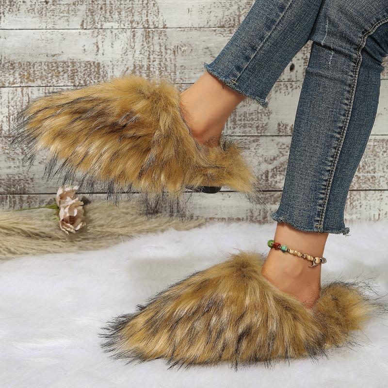 Женские зимние пушистые тапочки больших размеров — фото 5