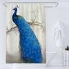 Flower and Bird Style Shower Curtain for Bathroom Peacocks Print Polyester Fabric Decorative Bath Curtain Washable Curtain