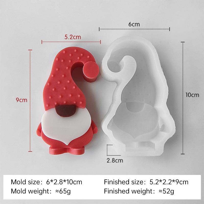 DIY Weihnachtsgnom Silikonform Handgemachte Aroma Kerze Gips Ornament Formen Weihnachts Elf Süßigkeiten Schokolade Backformen
