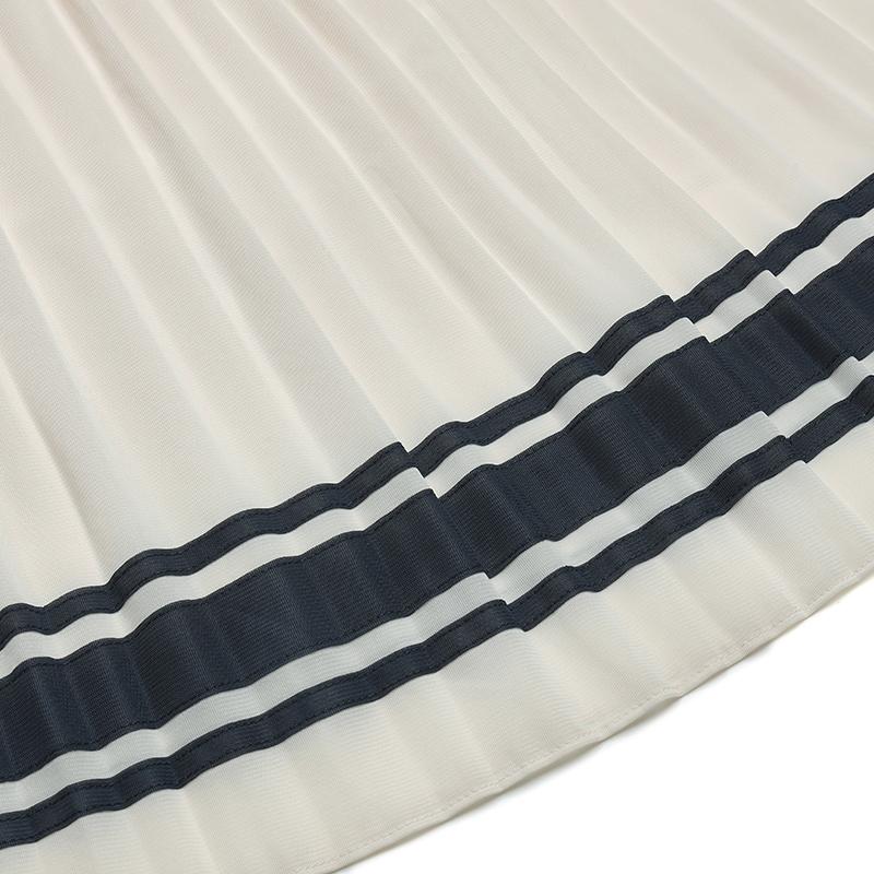 Fila By Naoki Takizawa Fashion Minimalist Elegant High-Quality Lightweight Comfortable Versatile Pleated Casual Long Skirt Women Skirts F11W532302F-IV