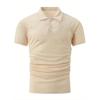 Men's Casual Solid Color Button Short Sleeved T-shirt Polo Shirt