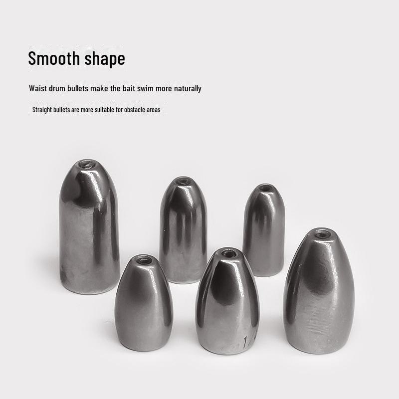 LUREPEAK Tungsten Bullet Sinking Fishing Weight - Anti-Line-Hurt, Long-Distance Casting, Anti-Hang Design