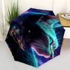 1 Stück Galaxie Katze Outdoor-Regenschirm - Automatisches Öffnen/Schließen, Tragbares 3-fach faltbares Design mit 8-Speichen-Eisenrahmen, Perfektes Geschenk für Fans und Reisende. L023