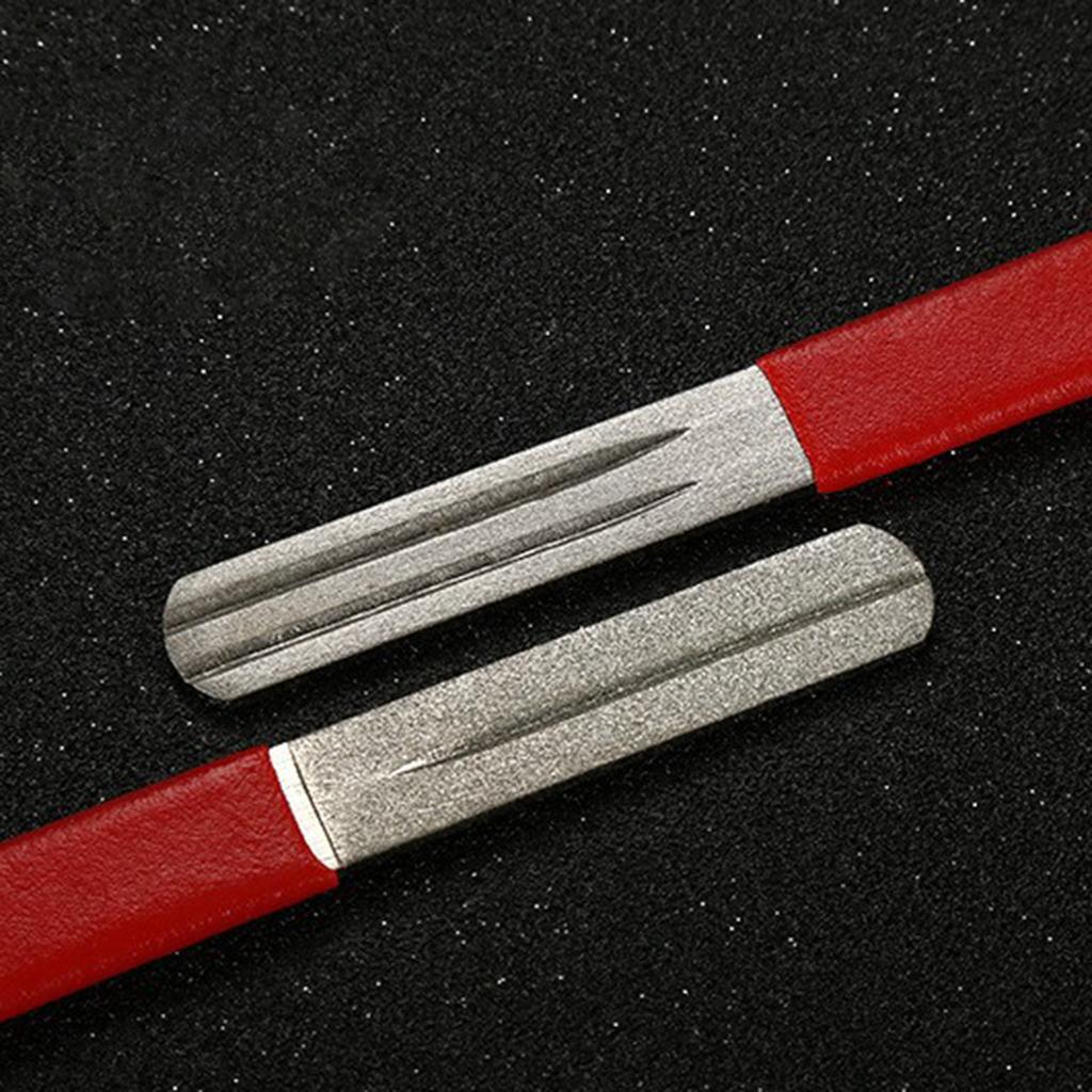 Fishing Hook Sharpening Stone Portable Grinding Tool Fine Medium Grit Fishing Hook Sharpener Diamond File with Keychain