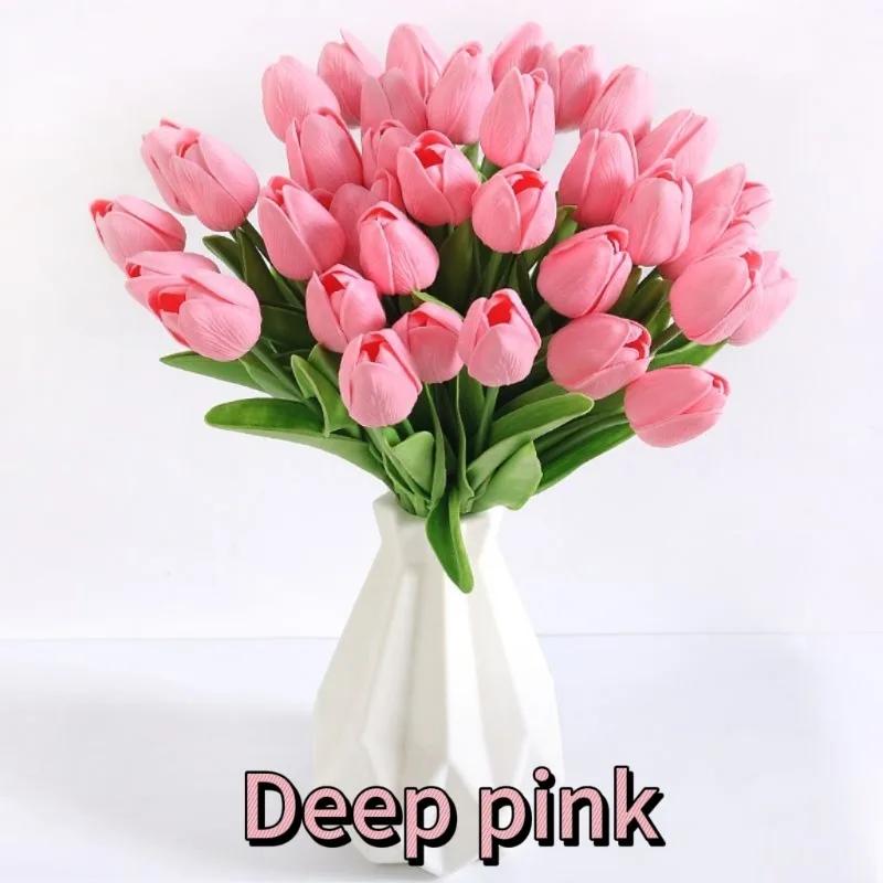 Premium Artificial Flowers Real Touch Tulips Bouquet Fake Flowers For Home Room Bedroom DIY Decor Party Wedding Decoration