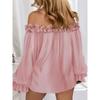 YYFS Women's Fashion Casual Spring Autumn Solid Color Print Long Sleeve One Shoulder Blouses & Shirts