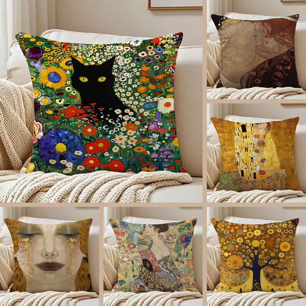 Nouveau Austrian Art GGustav Klimt Cushion Cover Pillowcase Antidustmite living Room Sofa Decor Cushion Room