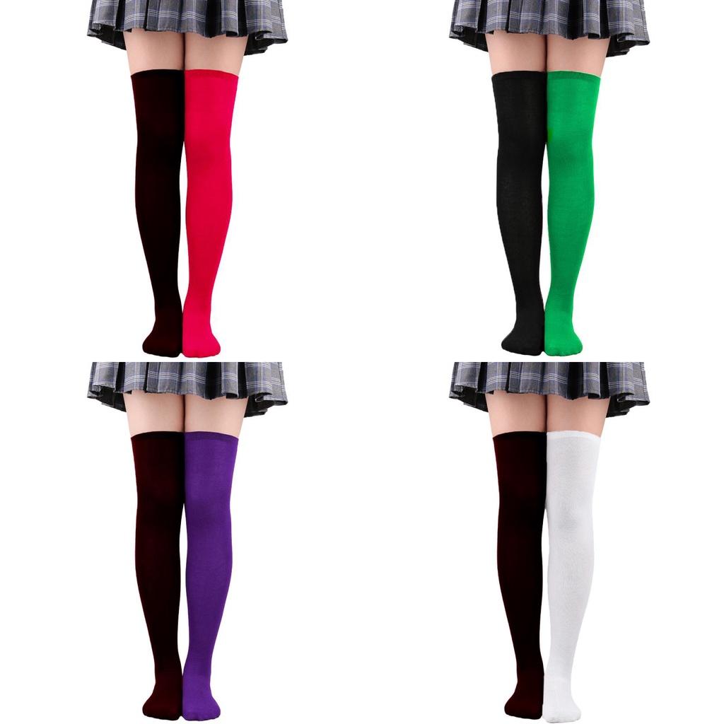 Colorful Over-the-knee Women's Socks For Parties And Holidays Friction-resistant Polyester Blend