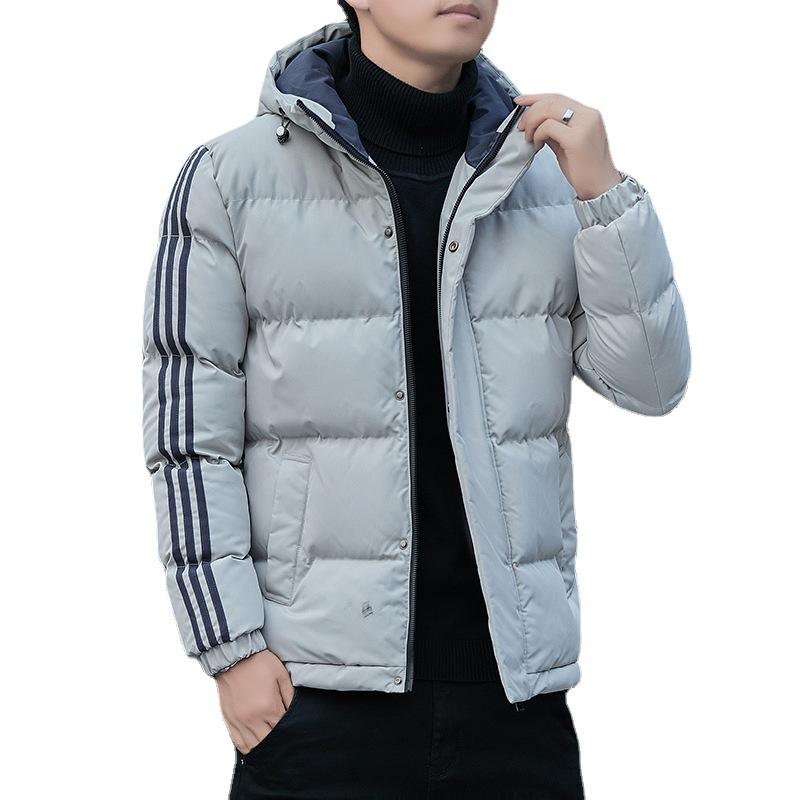 Winterjacke aus Baumwolle mit Kapuze für Herren, verdickte warme Brotjacke, Baumwolljacke für Herren, modische und trendige Marke, Daunenjacke aus Baumwolle für Herren