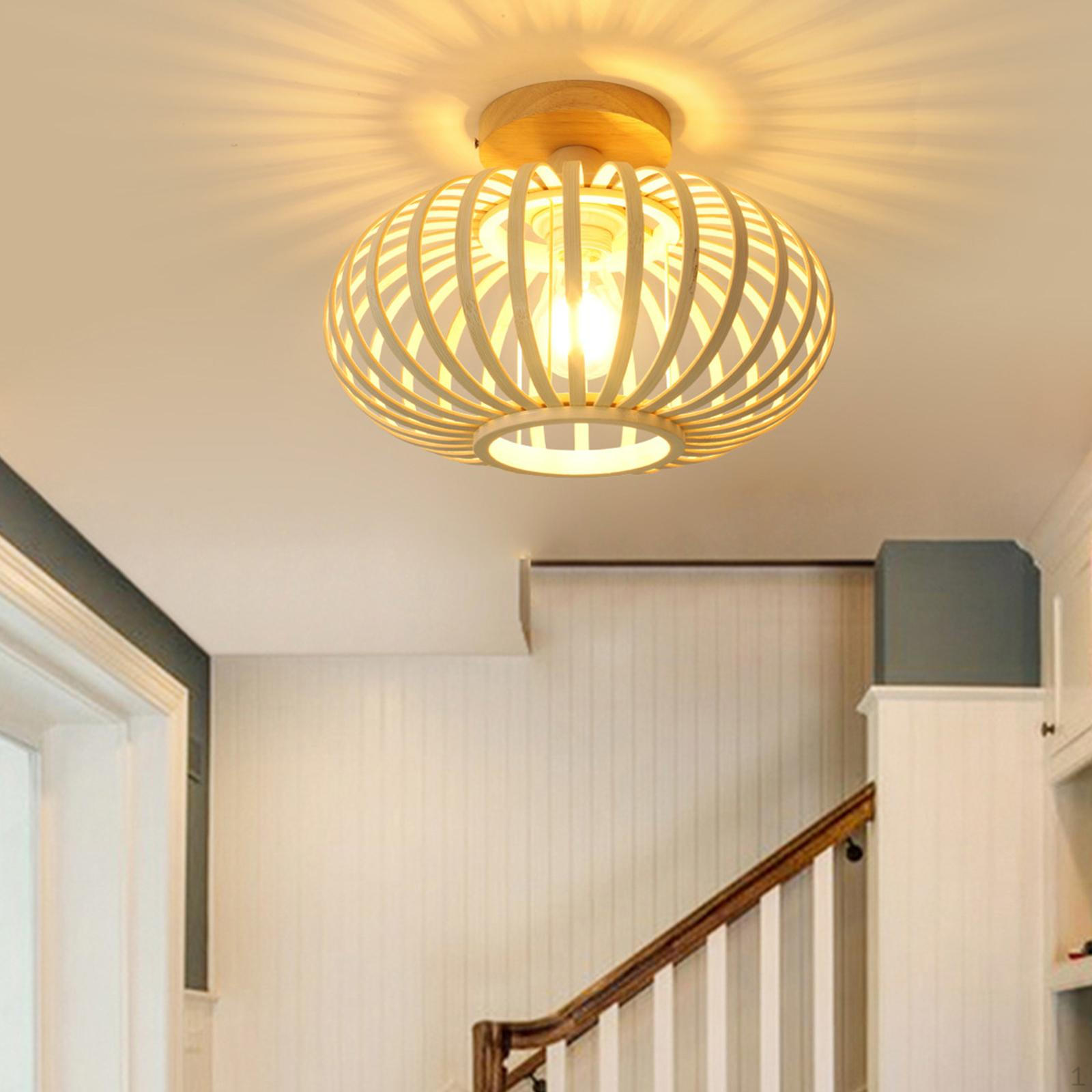 

Ceiling Lamp EU Plug E27/E26 Woven Light Shade for Home Bathroom Bar