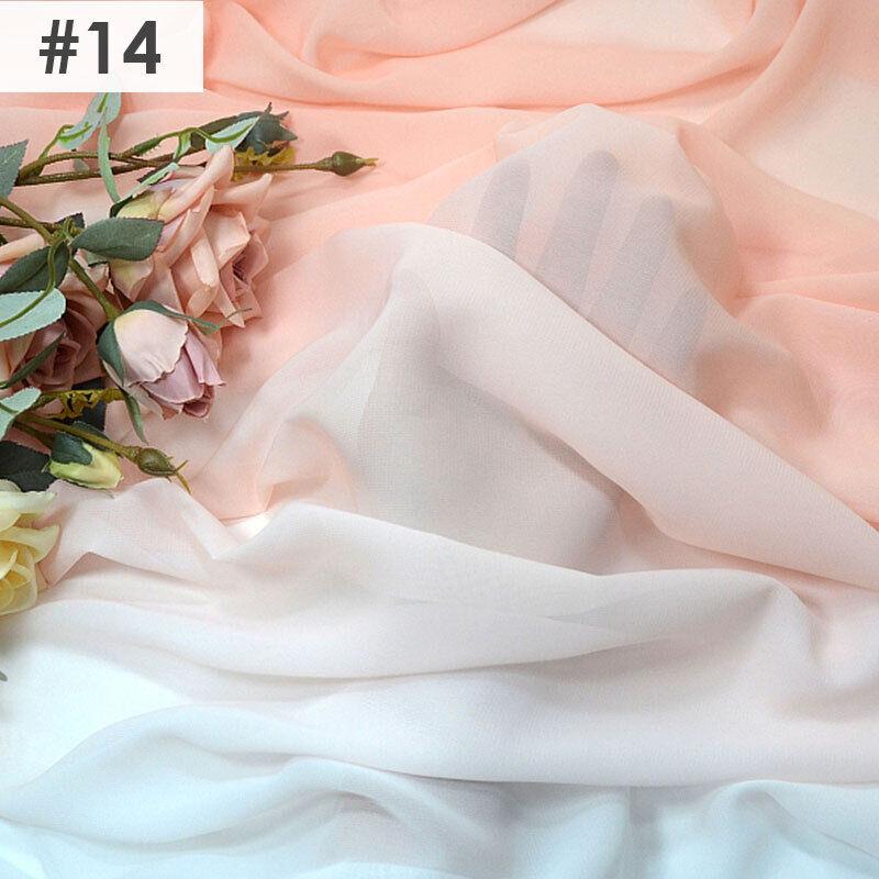 Gradient Color Rainbow Chiffon Fabric Scarf Sewing Craft DIY Ancient Style Hanfu Dress Stage Costume Decor Clothing Supplies