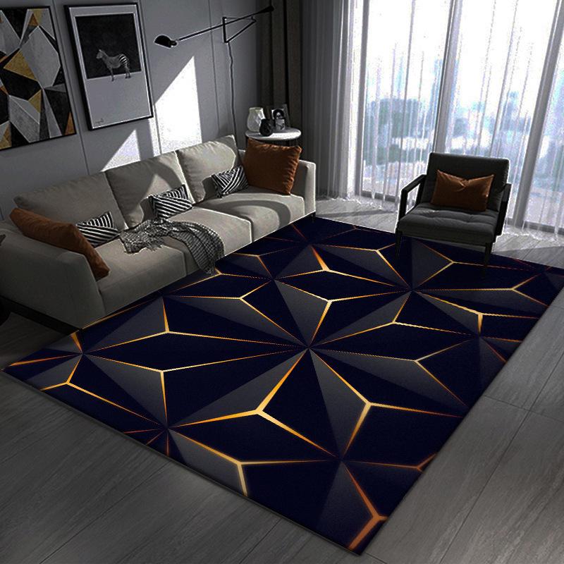 Geometric Visual Rug - Stain-Resistant, Easy-Clean, Water-Absorbing, Non-Slip Mat for Living Room & E-Sports Room.