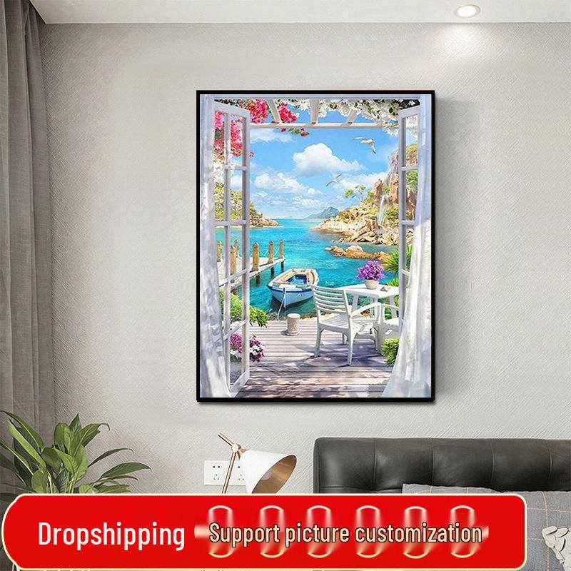 

Мечтательный морской пейзаж Алмазная живопись Полная выкладка Вышивка Ручная работа