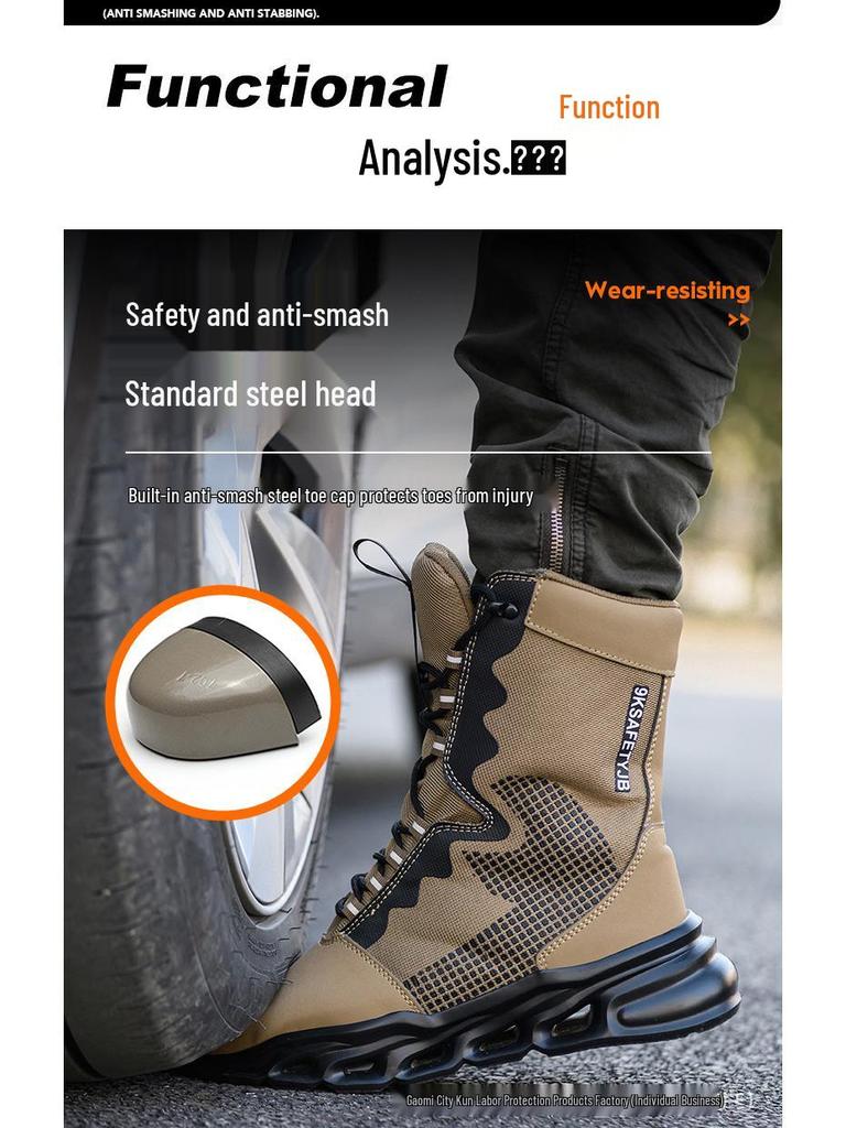 Men's Breathable Water-Resistant Anti-Smash High-Top Work Boots