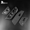 AIRSPEED Car Door Handle Pull Trim Cover for BMW X3 X4 G01 G02 2018- ABS Carbon Fiber Inner Window Lifting Switch Panel