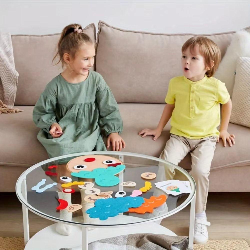 Handcrafted Social Emotional Learning Montessori Expression Recognition Toys Kids Gift