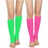 Women's Winter Warm Socks Neon Knitted Leg Warmers Ribbed Bright Color Footless Socks Leg Warmers Multicolor One Size