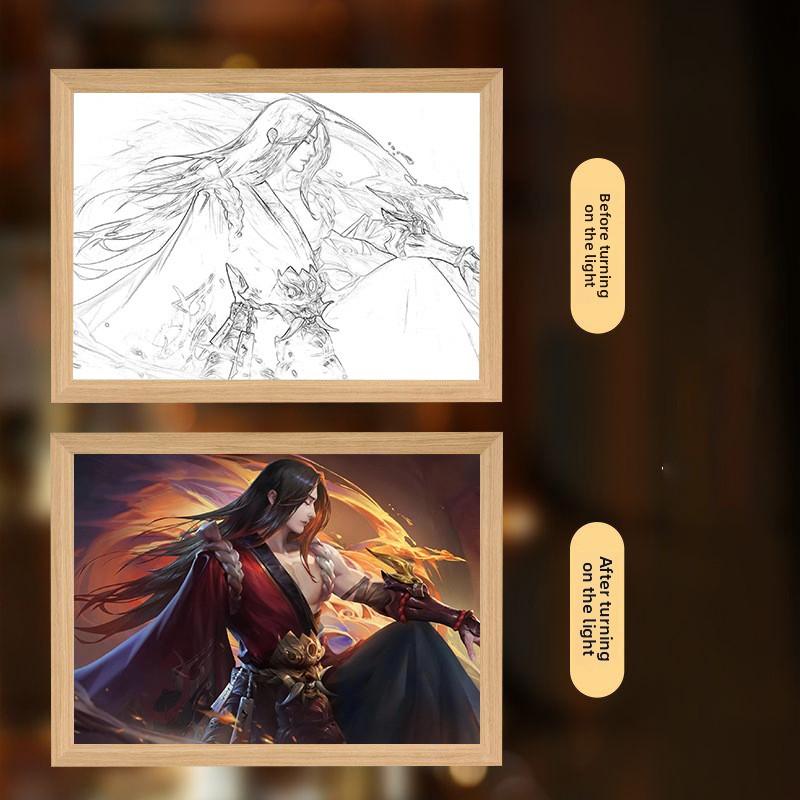 23cm/9.06in Honor Of Kings Light Painting 3D Game Peripherals Led Night Light Bedroom Table Decorate Collectible Party Supplies