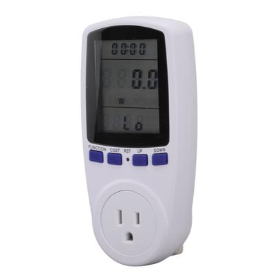Medidor de Watts Tela LCD Função de Alarme Proteção contra Sobrecarga Material ABS Monitor de Uso de Eletricidade