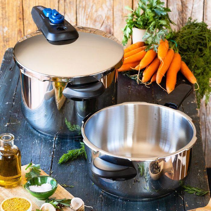 Cocottes à pression - monix - veloce - acier inox 18/10 - 4 à 6 litres - compatible induction