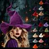 Halloween-Hexenhut für Damen, Knittriger Kostümhut für Party-Verkleidungen